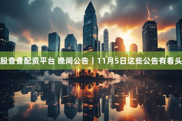 股查查配资平台 晚间公告｜11月5日这些公告有看头