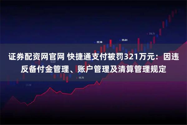 证券配资网官网 快捷通支付被罚321万元：因违反备付金管理、账户管理及清算管理规定